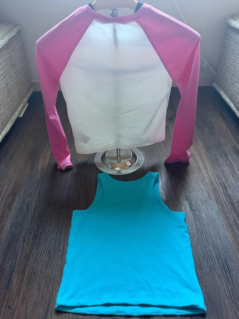 GAP Kids - Girls Peach Mario Kart Pink & White Raglan Tee with Blue Tank